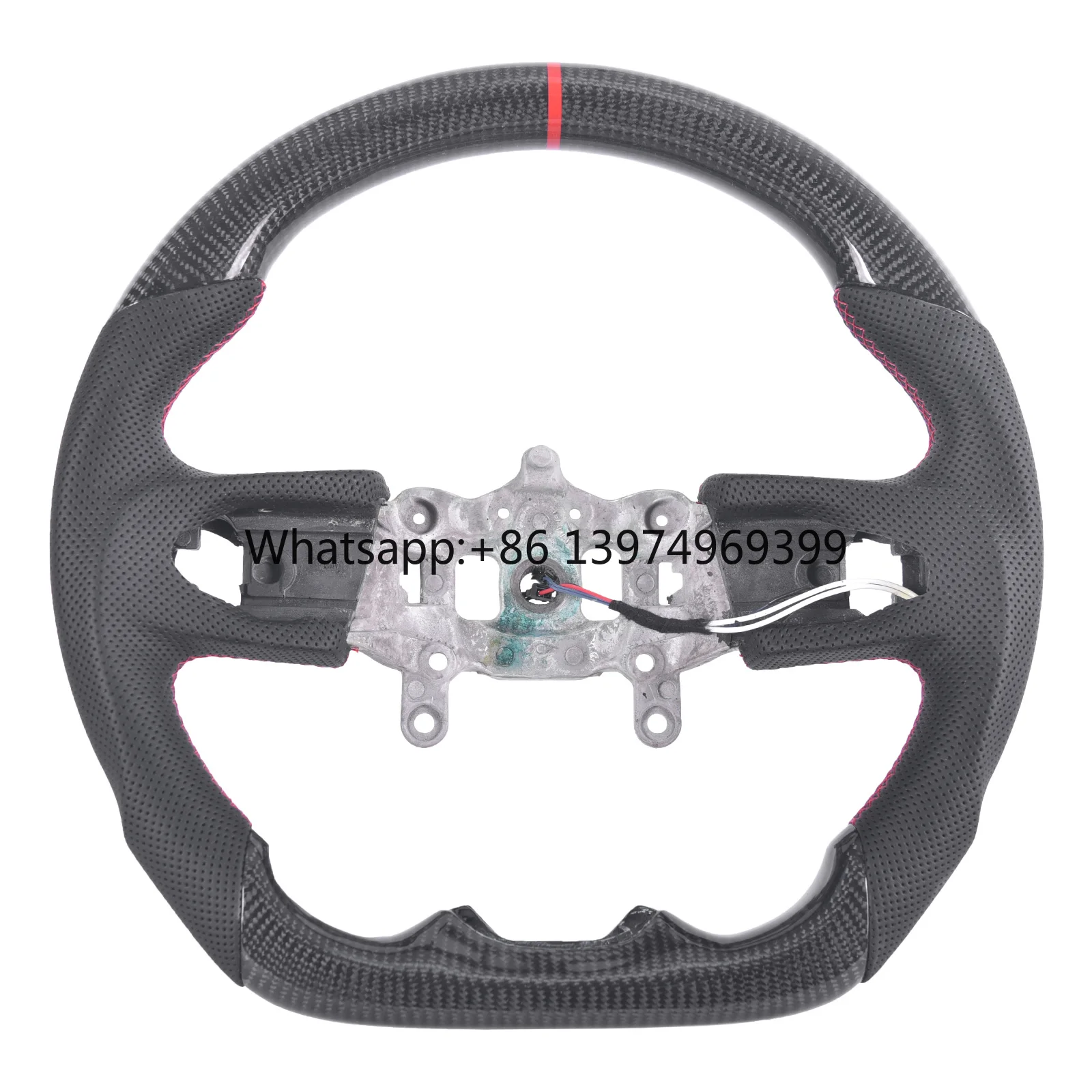 Carbon Fiber Steering Wheel for Jeep Wrangler JL/JLU/JT 2018-2023, D-Shape Flat Bottom Perforated Leather Grip (with Heating)