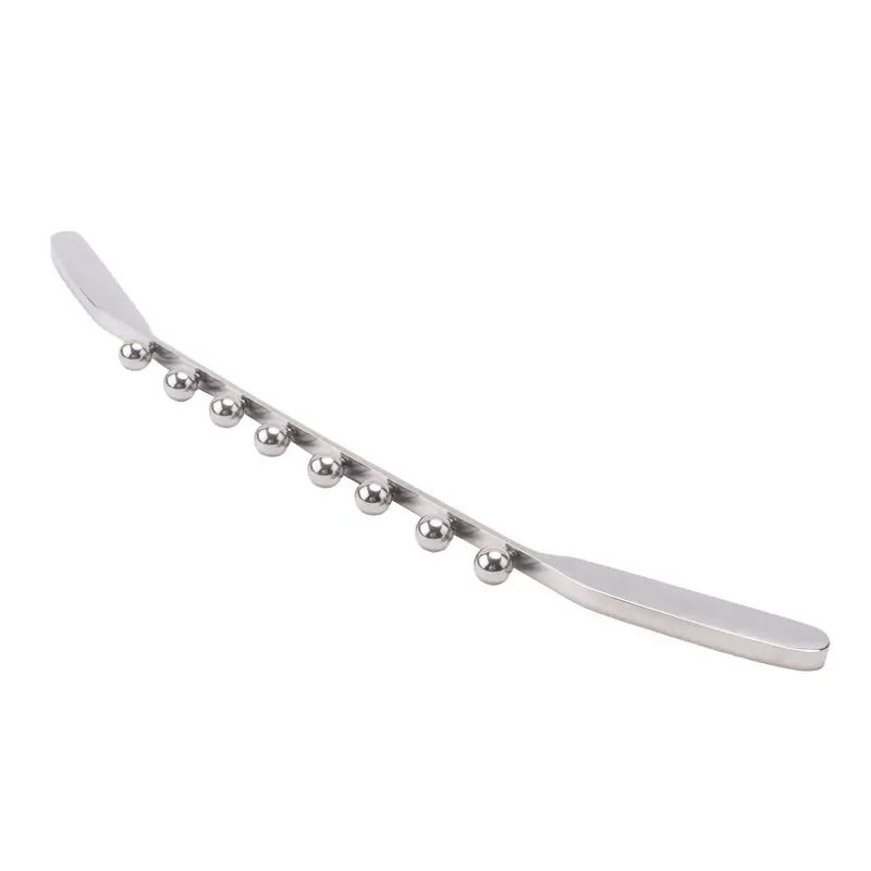 AEE2-New Stainless Steel 8 Bead Meridian Massage Stick Gua Sha Tool Trigger Points Massager For Lymphatic Drainage Muscle