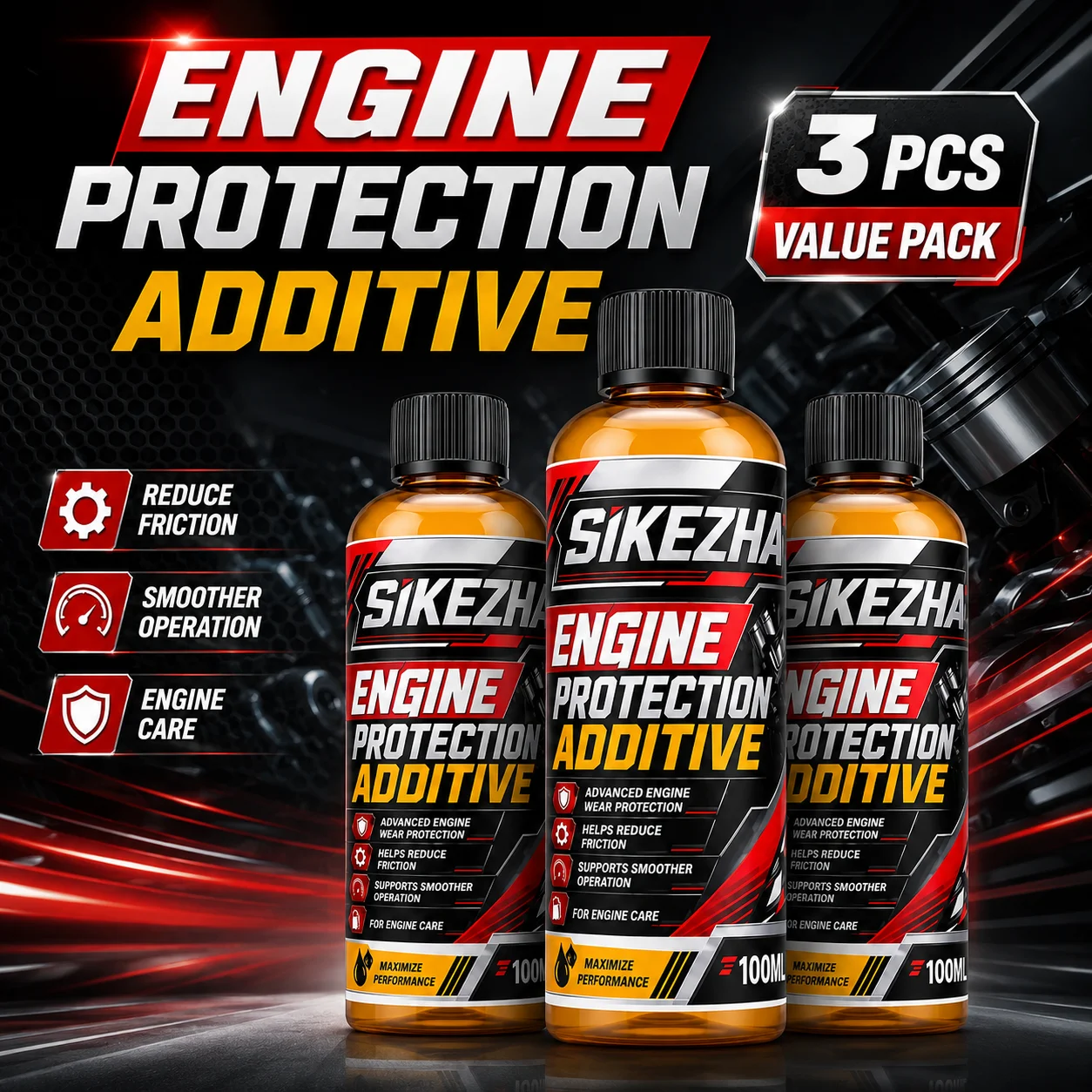 SIKEZHAN Engine Protection Additive 100ml Motor Oil Treatment Anti Wear Friction Care Lubrication Engine Maintenance for Cars