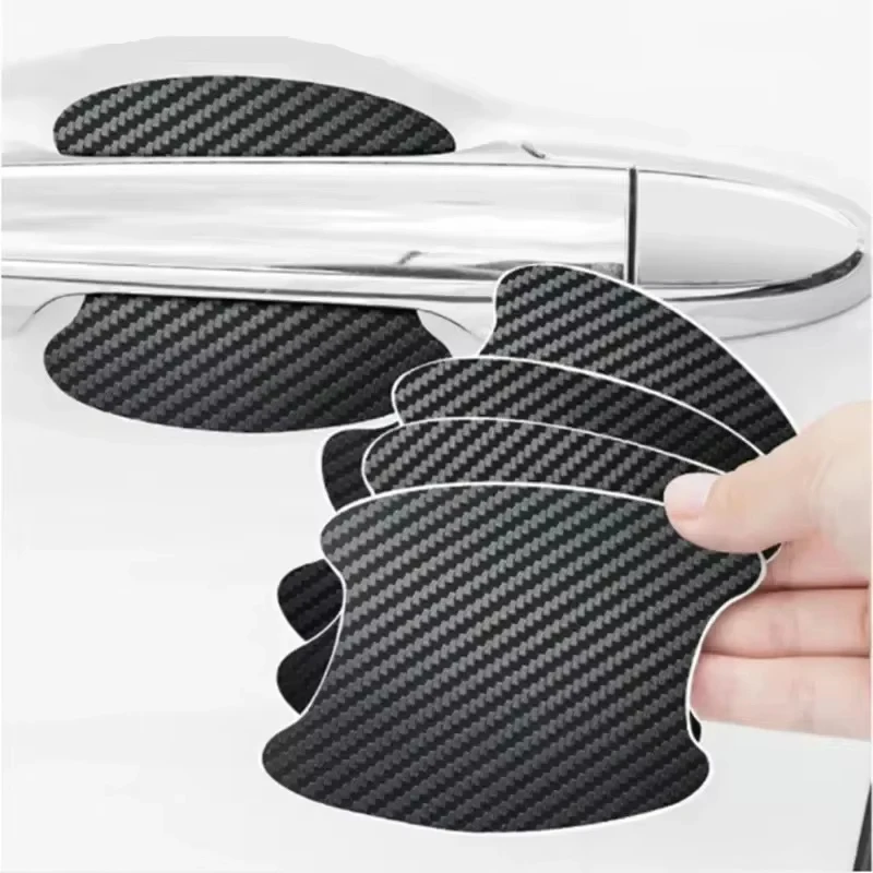 Anti Scratch Carbon Fiber Texture Car Door Handle Cup Scratch Protective Stickers Exterior Waterproof Auto Door Bowl Sticker