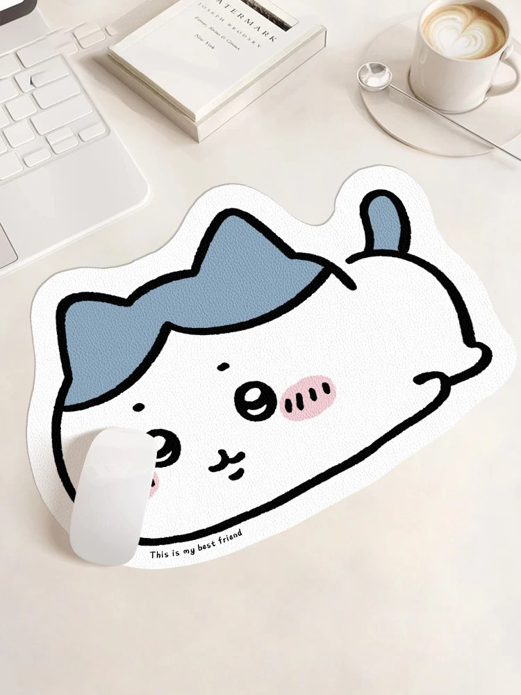 

Cute Cat Illustration Alien Leather Pad Small Mouse Pad for Girls Office Desktop Home Waterproof Mouse Pad