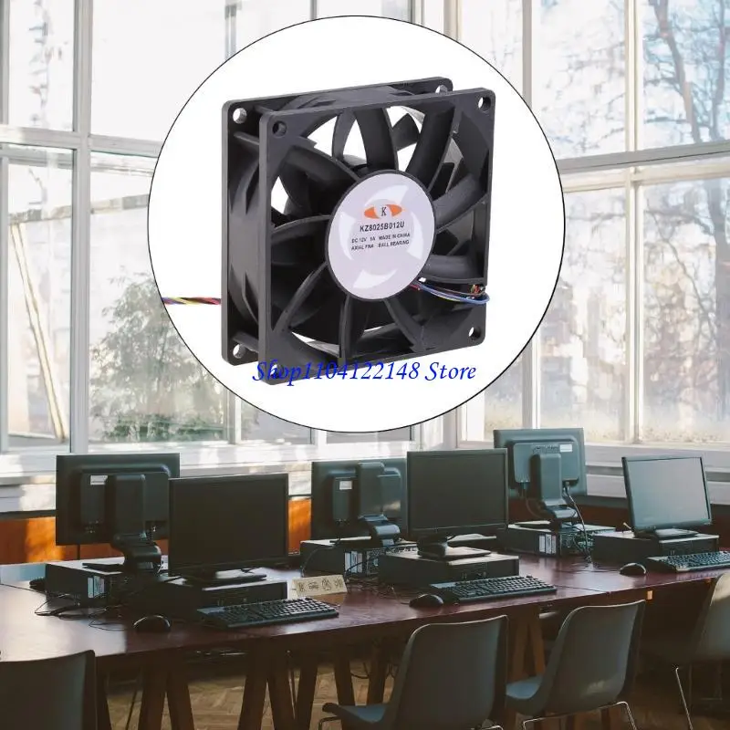 P9FA CPU Dual Ball Bearings 8x8x2.5cm 12V 1.00A Brushless Cooling Exhaust Fan view 2
