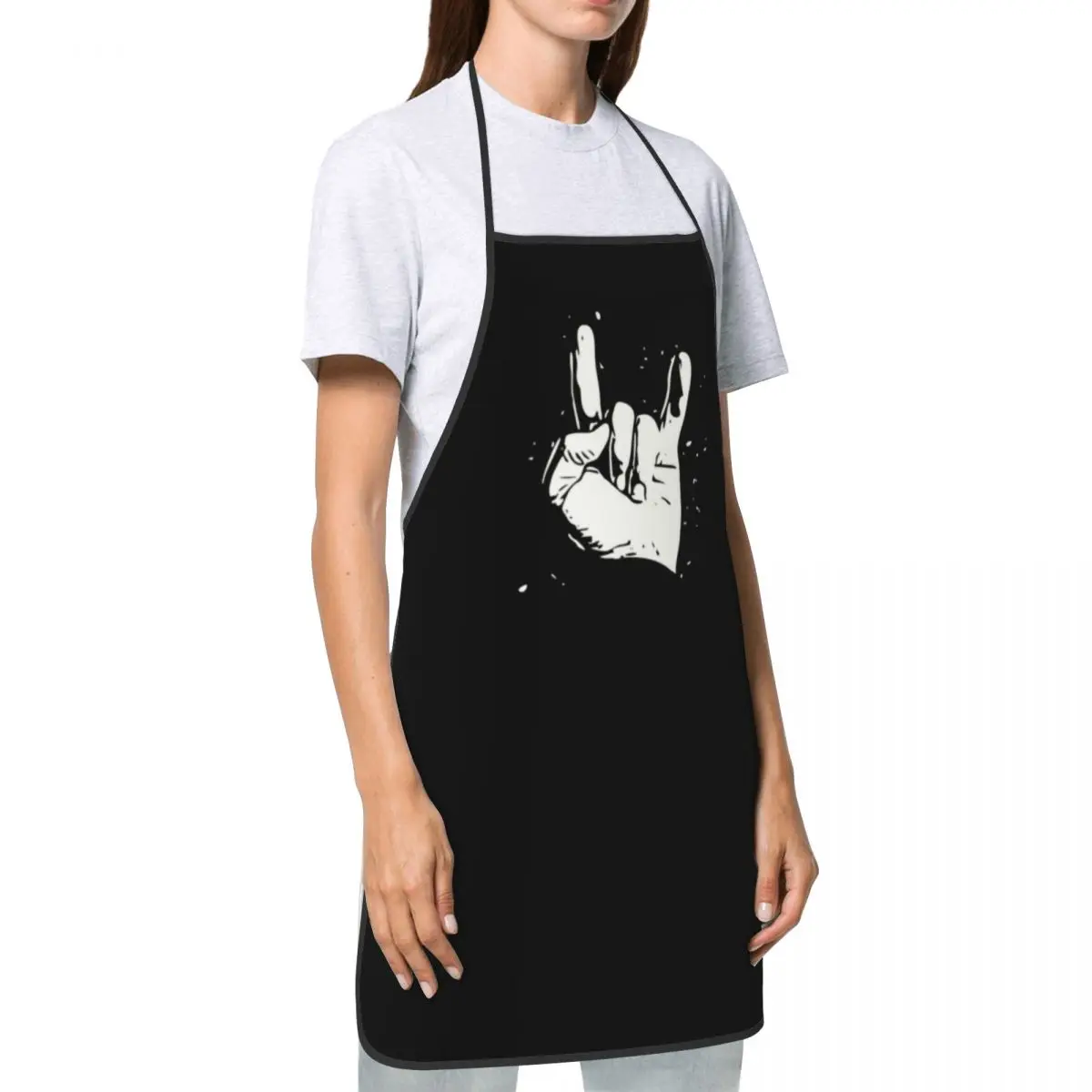 Heavy Metal Rock Apron for Women Men Musician Music Lover Adult Unisex Kitchen Chef Bib Tablier Cuisine Cooking Baking Painting