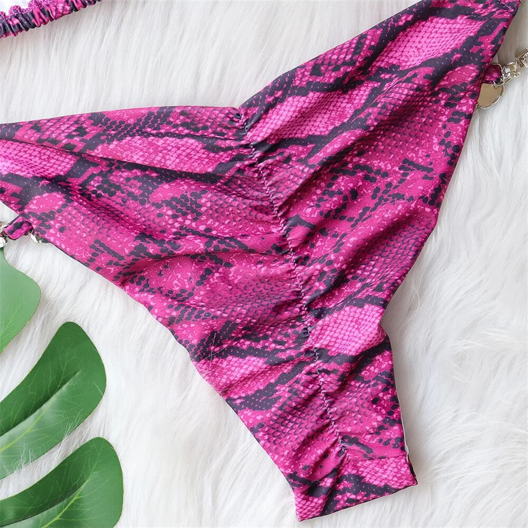 Sexy Bikini mit Diamant-Strass-Verzierung, der den Po betont, zweiteiliger Bikini-Set für Damen, Badeanzug, Badebekleidung, Modell V3854. – Detail 17