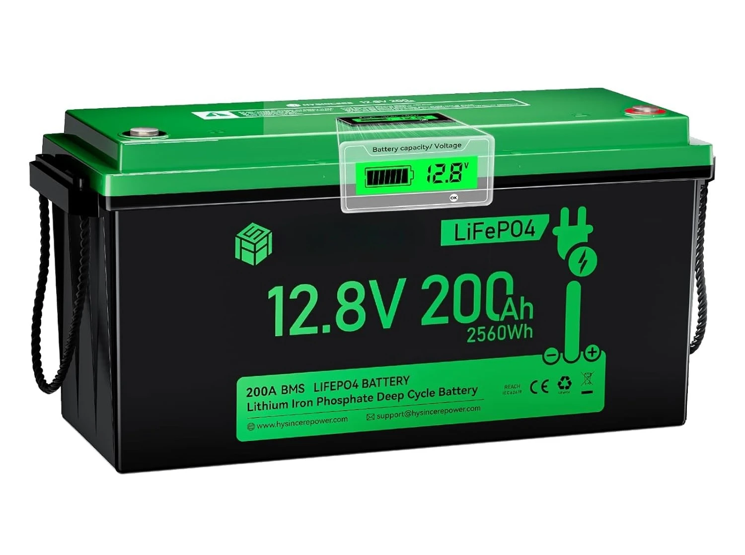 

12V 200Ah LiFePO4 Lithium Battery, Deep Cycles Trolling Motor Battery, Built-in 200A BMS Discharge Current (3S) up, Customized