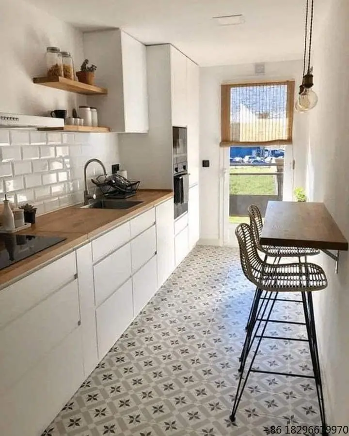Custom White Luxury Modern Kitchen Cabinets With Sink Full Storage Wood Commercial Set Home Hotel
