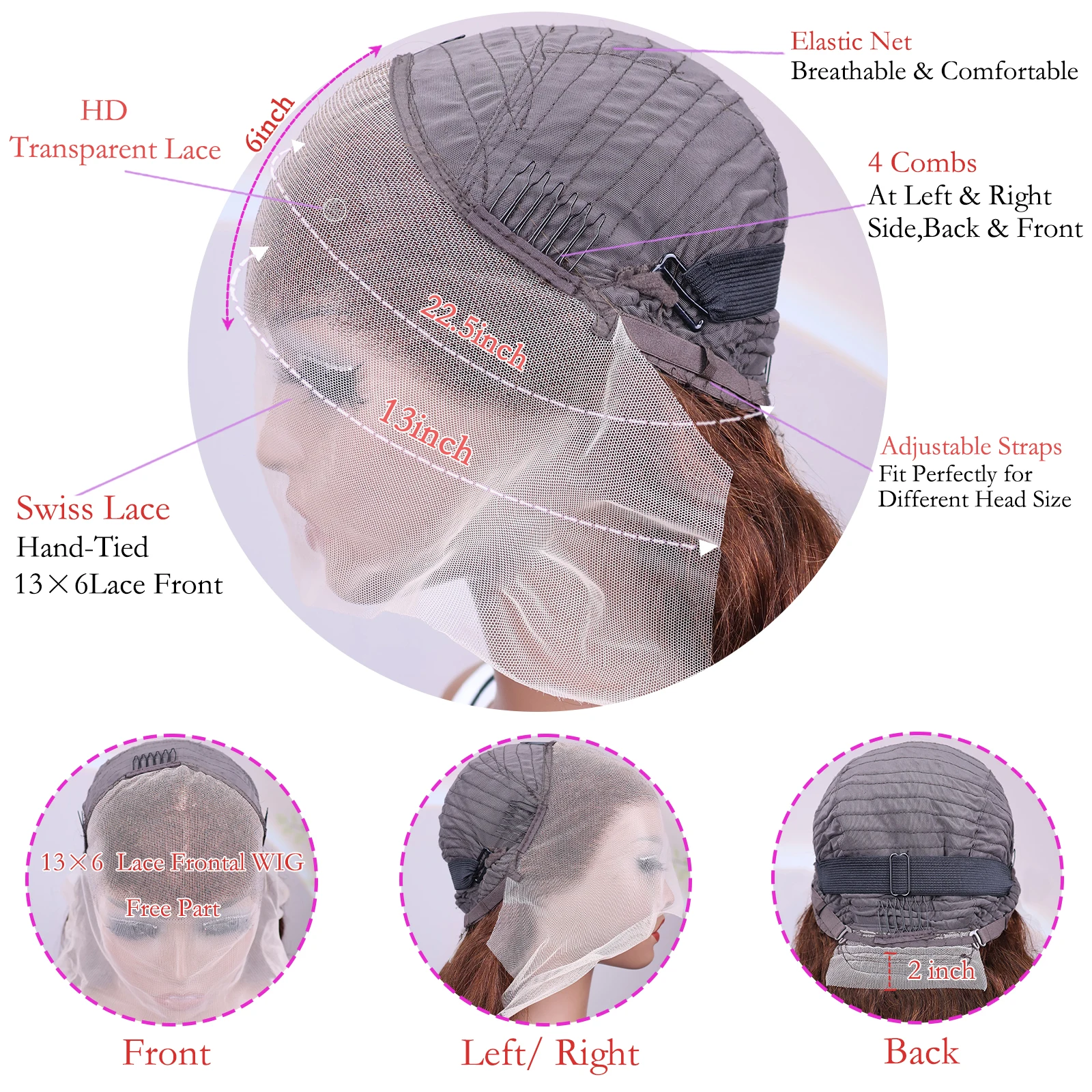 Chocolate Brown Body Wave 13x4 Transparent Lace Front Human Hair Wigs 200 Density 4 Colored Brown Body Wave Wigs Human Hair