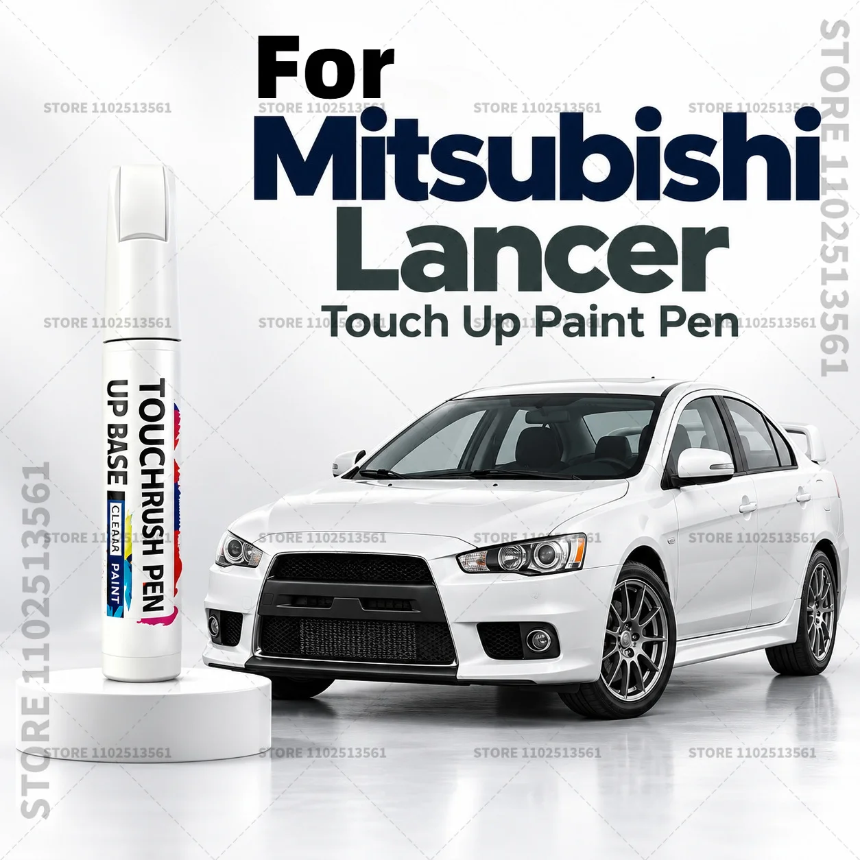 For Mitsubishi Lancer White Car Scratch Remover Paint Pen Touch Up Marker for Auto Body Repair Door Bumper Fender Accessories