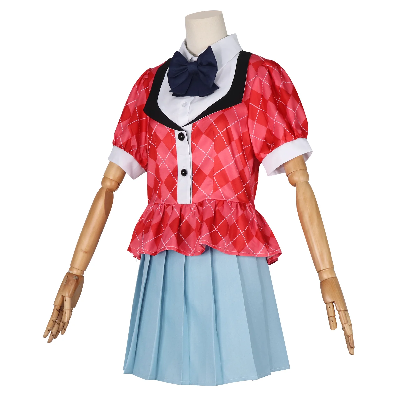 أزياء أنيمي زومبي لاند ساغا ميزونو آي التأثيرية فريق جيرسي تي شيرت أحمر تنورة موحدة امرأة لطيف الحرم الجامعي حفلة تنكرية البدلة #4