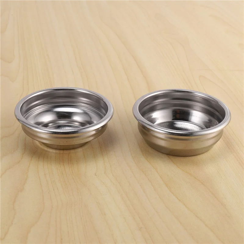 

T83C-2 шт. 58 мм бездонная профессиональная кофемашина для эспрессо из нержавеющей стали с корзиной для фильтра с одинарными и двойными чашками