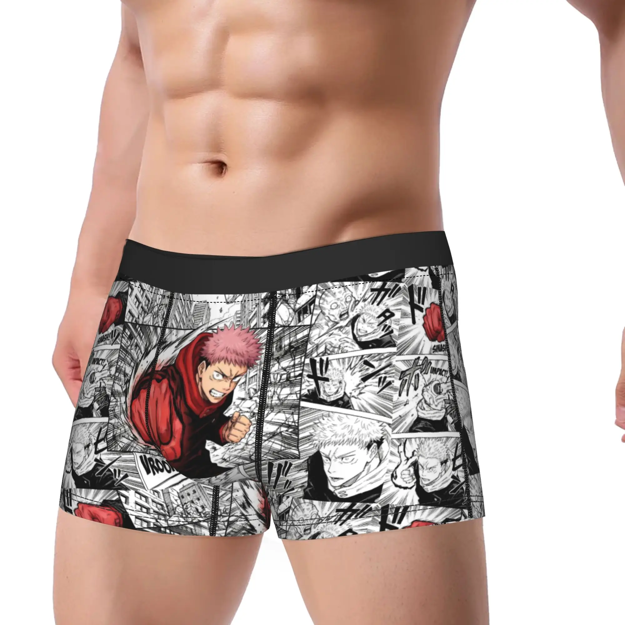 Yuji Itadori Character Print Underwear Jujutsus Kaisens Novelty Panties Printed Boxer Brief For Man Pouch Oversize Boxershorts
