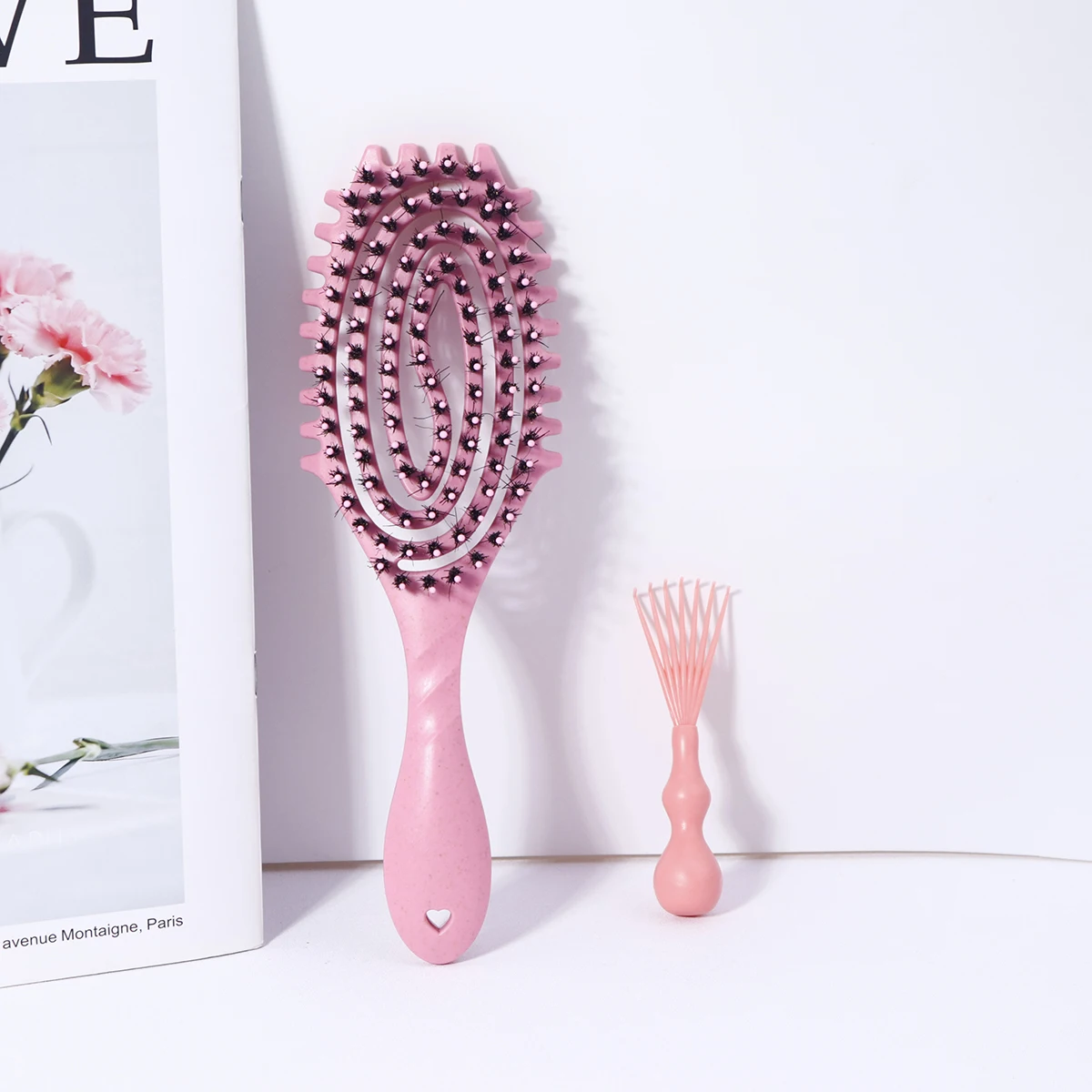 2-Piece Comb Set, One Hollowed Out Hair Comb for Wet or Dry Hair, Scalp Massage Brush, With Small Claws, Special for Real Hair W