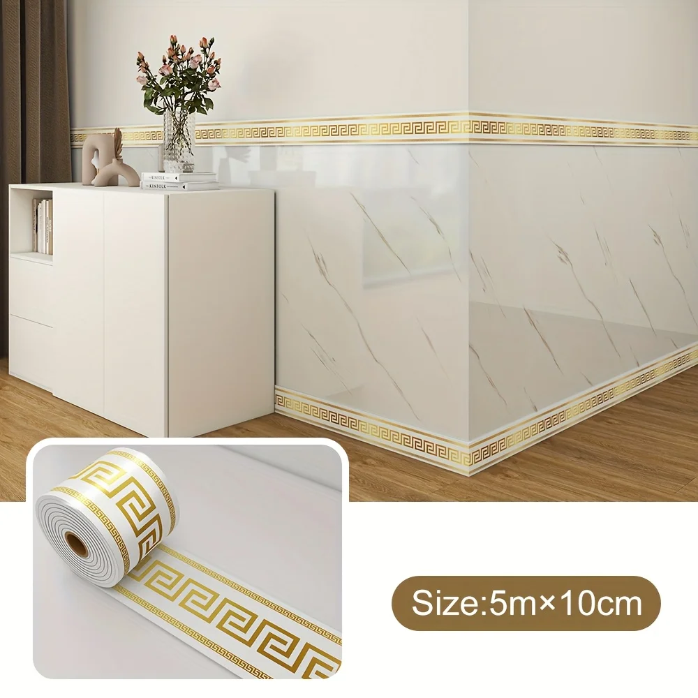 Self-Adhesive Skirting Line Edge Protection Wall Sticker Anti-Collision Decoration Wall Corner Lines Ceramic Tile Pasting Line