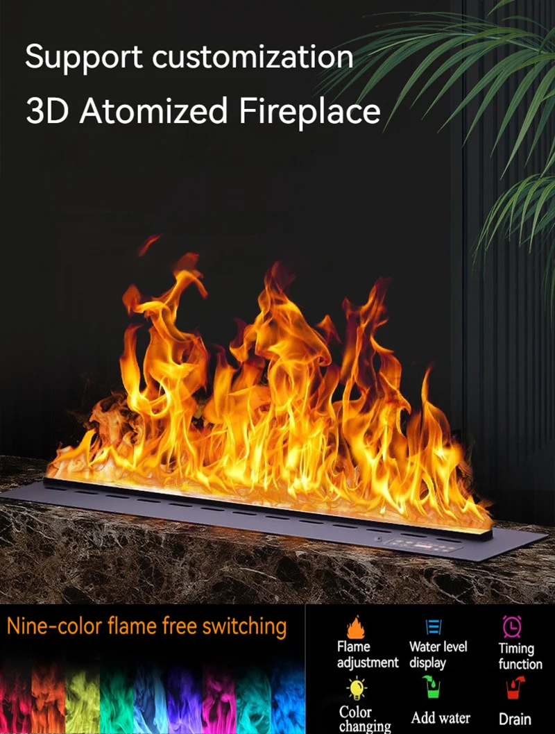 

Intelligent Indoor Electric Water Vapor Smart Steam LED Flame TV Decorative Fireplace 3D Atomized Simulation Flame Fireplace