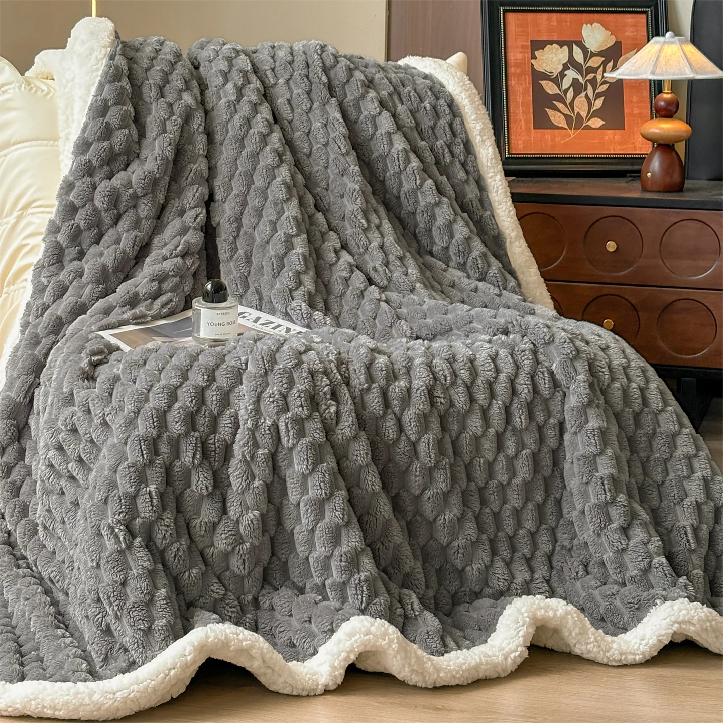 Thick Turtle Velvet Warm Autumn Winter Blankets for Bed Fluffy Soft Double Layer Plush Blanket Grade A Sherpa Fleece Sofa Throw