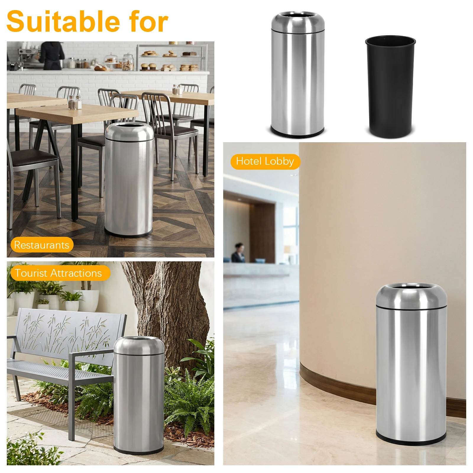 16 Gallon Kitchen Waste Basket - Commercial Kitchen Garbage Can recension och pris