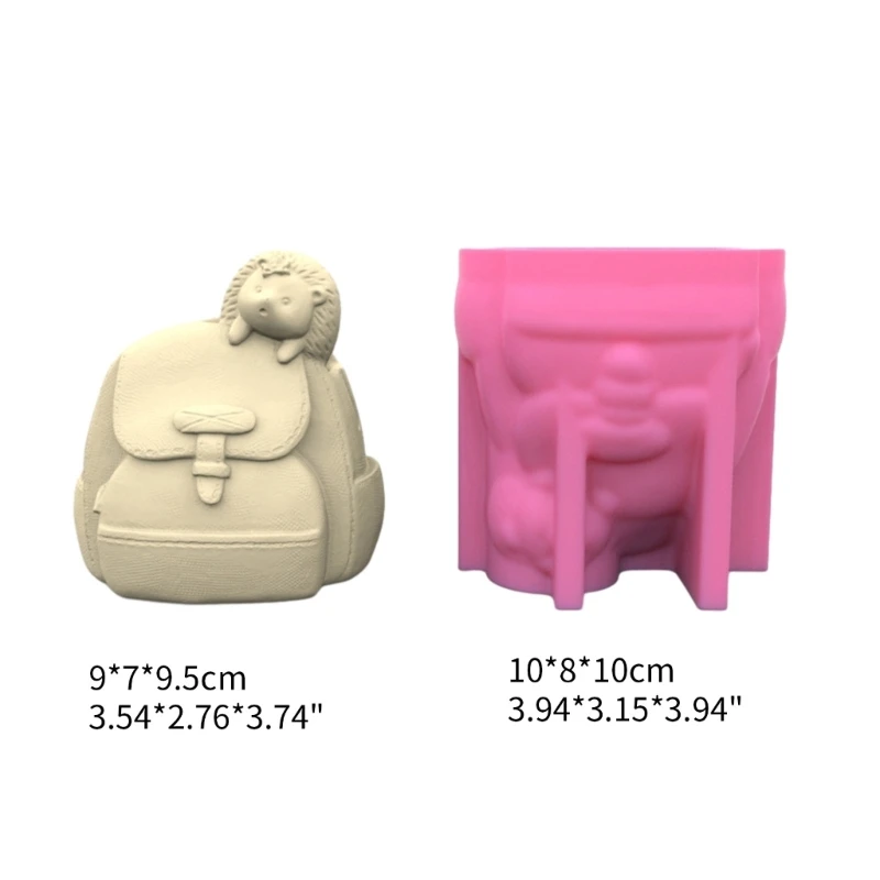 Garden Statues Backpack Hedgehog Flower Pot Mold Unique Pen Holder Resin Molds