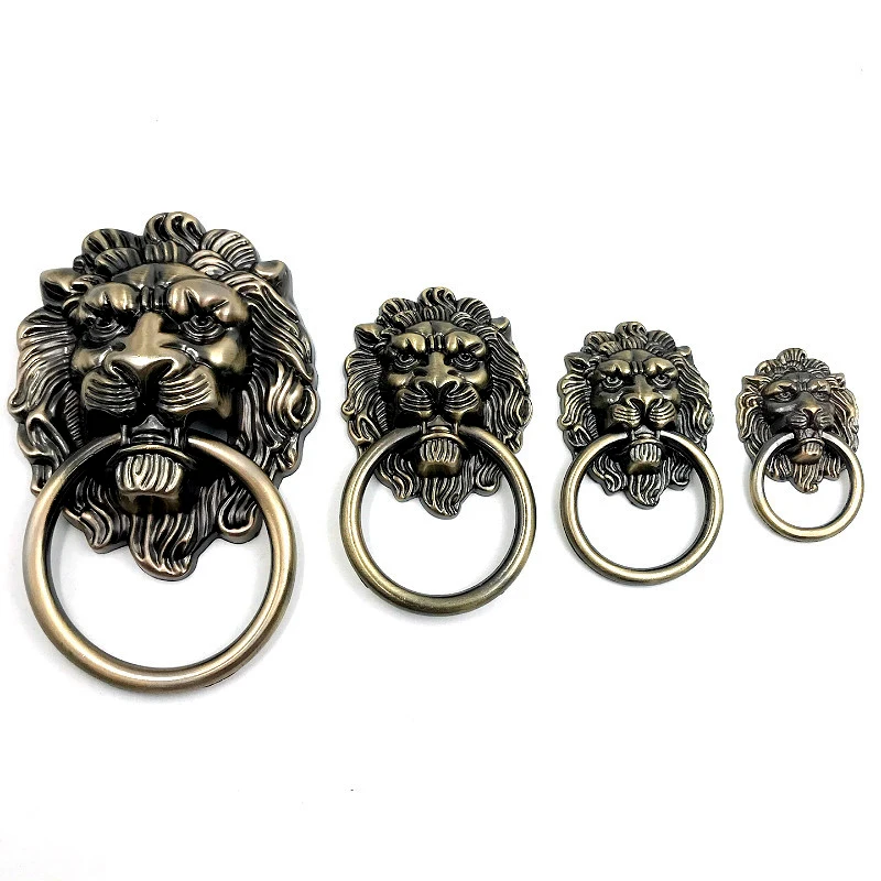 Knobs and Pulls New Antique Bronze Lion Head Pulls for Dresser Drawer Cabinet Door Handles Knobs Door Knocker