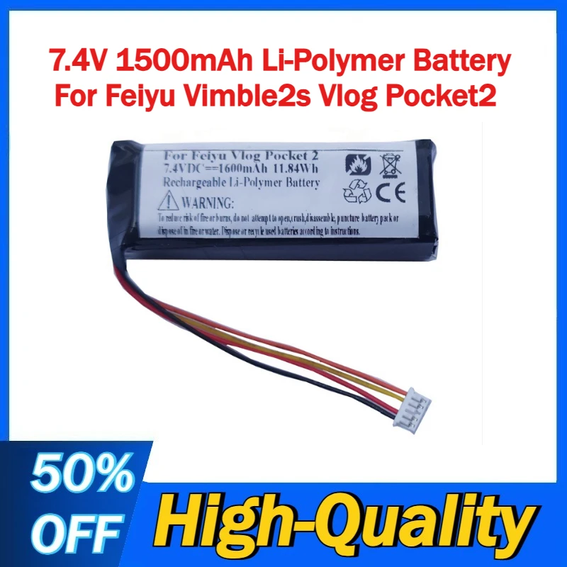 

7.4V 1500mAh Li-Polymer Battery for Feiyu Vimble2s Vlog Pocket2 Handheld Gimbal Batteries