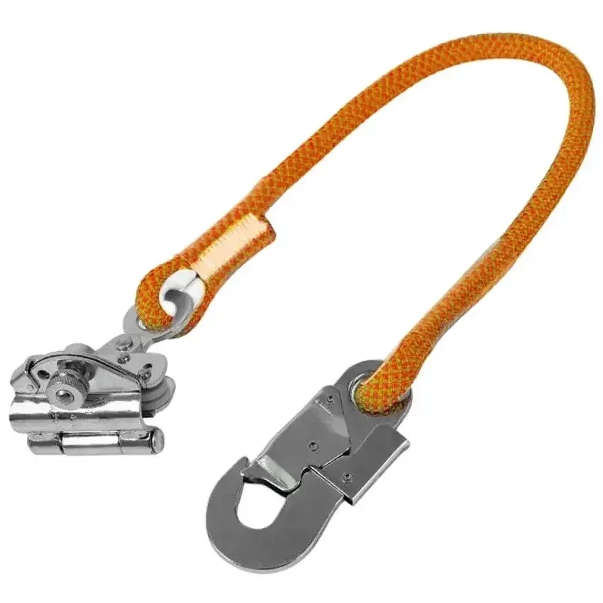 

Manual Rope Grab Hook with 60cm Shock Absorbing Lanyard- Fits 16mm Rope, Load 3800KG, for Fall Protection, Tree Climbers