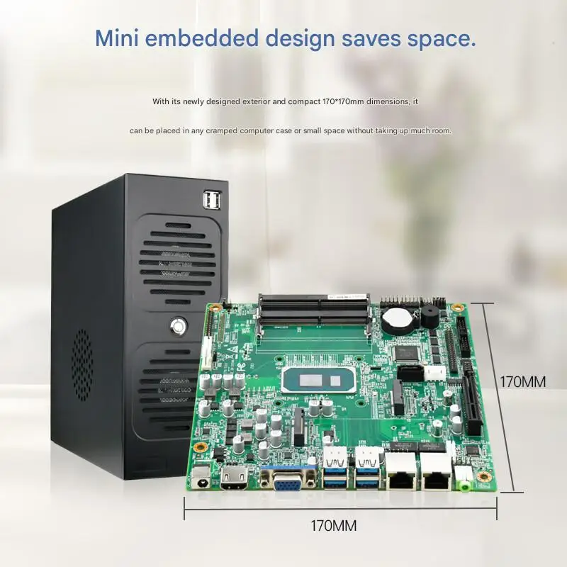 ITX Motherboard EITX-7310 2 LAN/DDR4 Support 64GB Memory Htpc Computer Server Industrial Motherboard