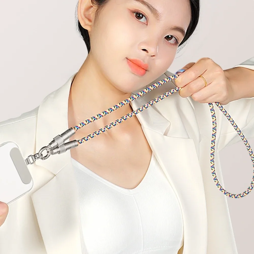 

Type C Data Cable Crossbody Mobile Phone Lanyard 2 in 1 PD66W Fast Charging Phone Strap Detachable with Patch Phone Hanging Rope