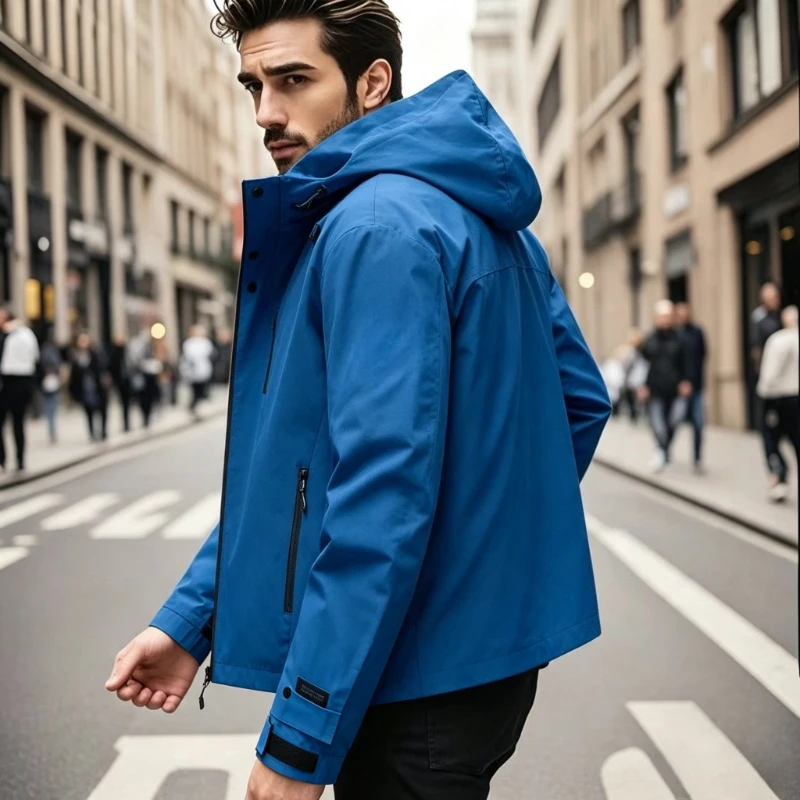 Autumn Printed Hooded Jackets Men Business Casual Thin Work Coats Trend Lightweight Hooded Slim Fit Windbeaker 5XL Jackets Men