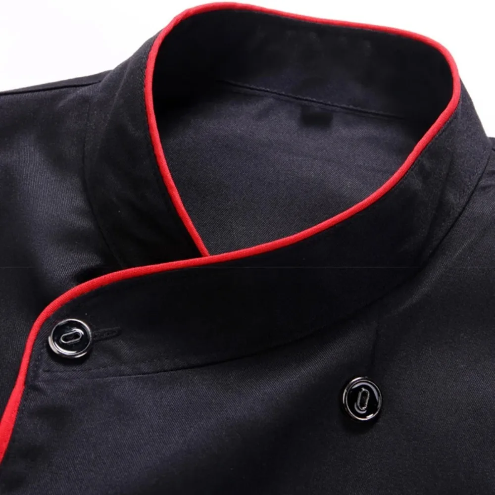 Werkuniform Ober Restaurant Hotelkleding Koksjas Koksmantel met korte mouwen Barista Baker