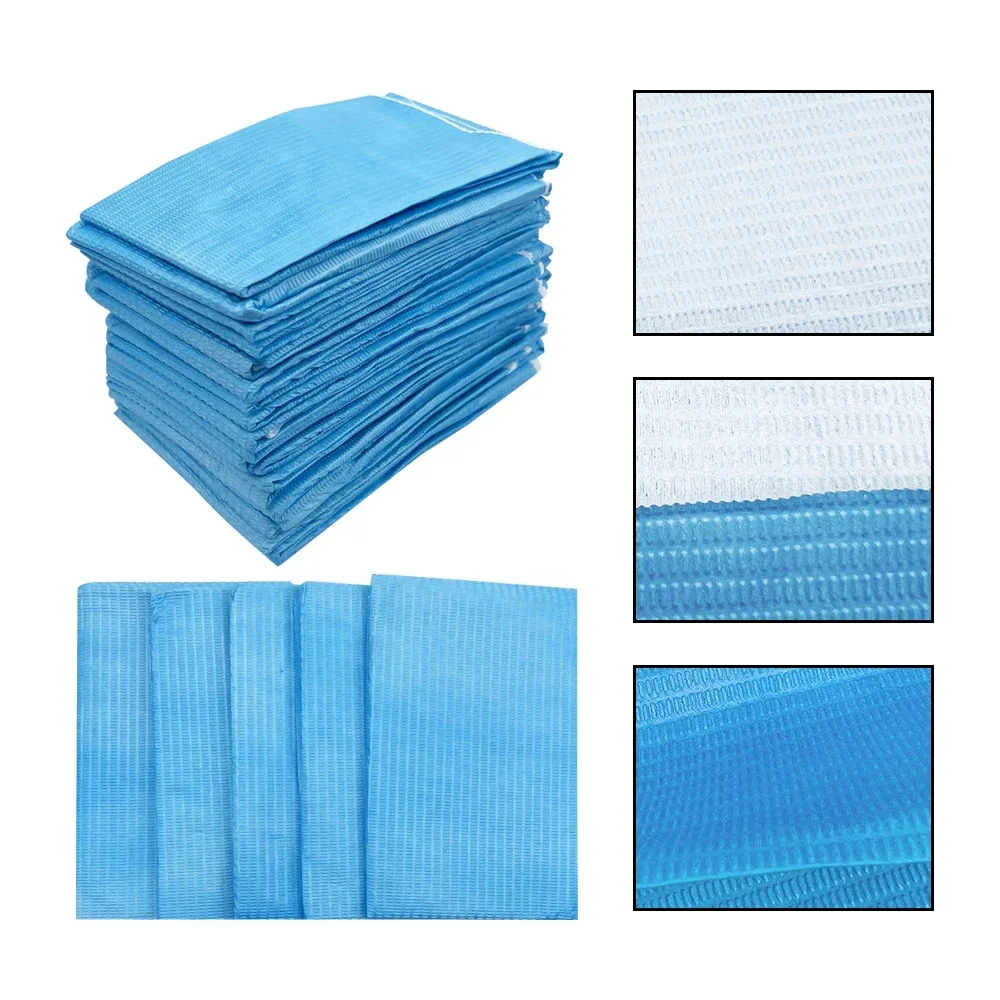 100pcs Disposable Clean Wipes Pad Dental Piercing Bibs with Rope Waterproof Sheets Paper Napkins Beauty Tattoo Medical