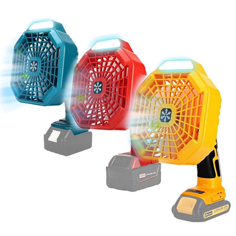 Ventilateur vertical avec lumière, batterie 14.4-18V, Makita, Dewalt, Bosch, Milwaukee, Ryobi, BlackDecker, artisan