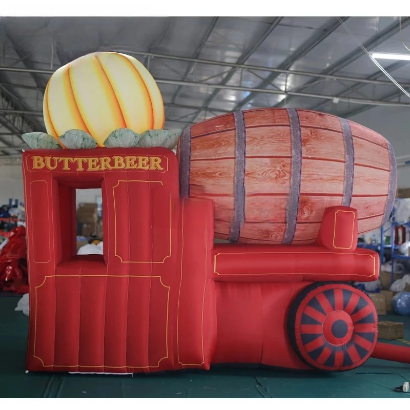 

Pumpkin Cart Inflatable Halloween With Air Blower, Inflatable Booth Stand For Business, Event, Advertising, Promotion