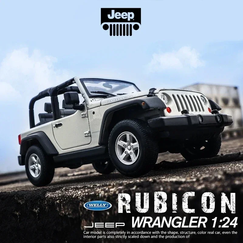 WELLY 1:24 2007 Jeep Wrangler Alloy Diecast Car Model Metal Toy Off-road Vehicle Car Model High Simulation Children Gifts