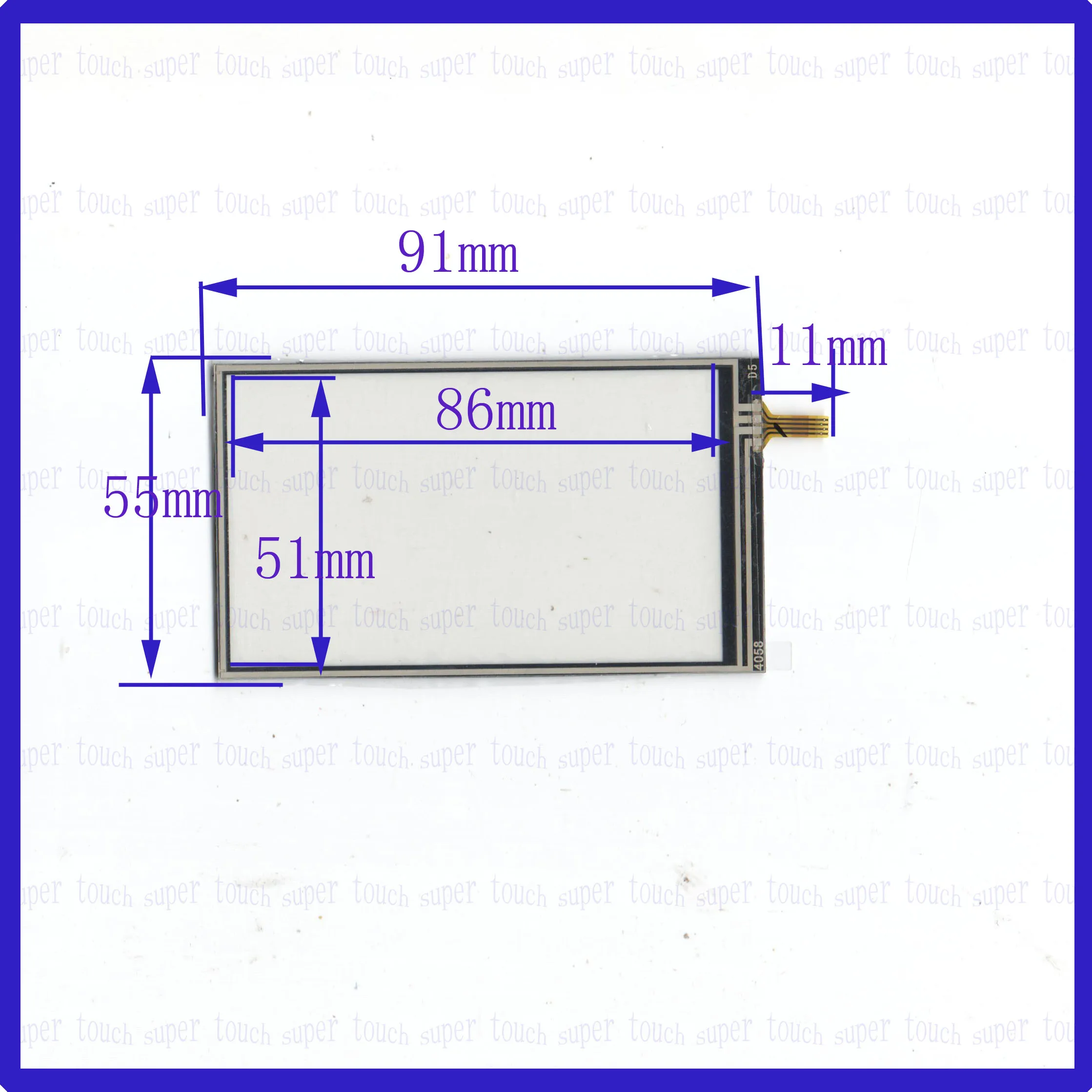 5PCS/LOT  4058 this is compatible  91*55mm  4 line For Car DVD touch screen panel Sensor glass for carredio 91*55