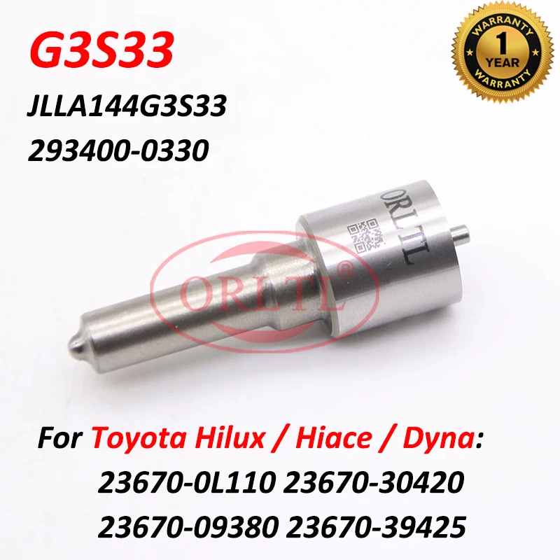 CR Injector Nozzle G3S33 JLLA144G3S33 For Toyota 23670-0L110 23670-30420 23670-09380 23670-39425 295050-0800 295050-0620