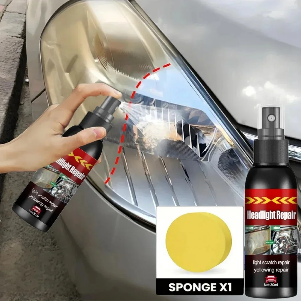 Car Headlight Restoration Fluid - Fast Remove Yellowing & Scratches, Restore Clarity & Shine, Enhance Night Driving Safety