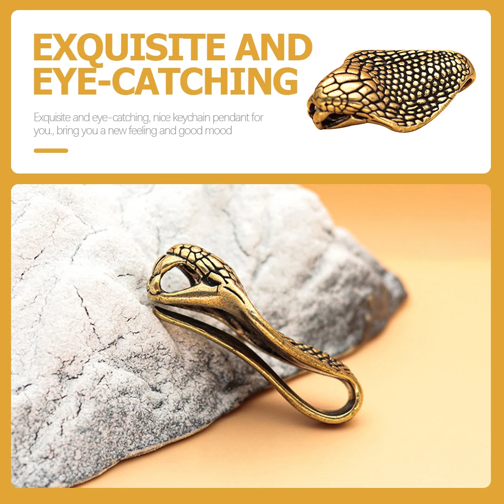 

4 Pcs Simulated Cobra Keychain Brass Pendant Snake Charm Charms DIY Pendants Decorative for Crafting