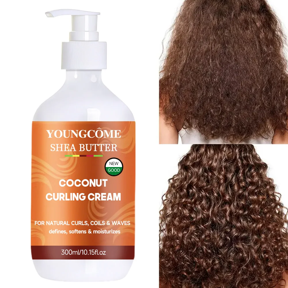 

YOUNGCOME Coconut Soft Curls Hair Cream - Botanically-Based Curl Cream for Curly Hair - Hydrating with Coconut Oil 100ml