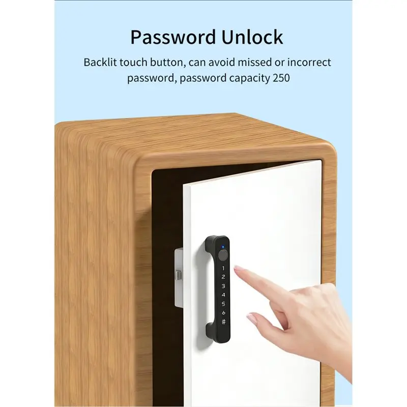 DTEN-Biometric Digital Lock Bedroom Drawer Lock Fingerprint Lock Password Cabinet Lock Easy To Install Works With Tuya App