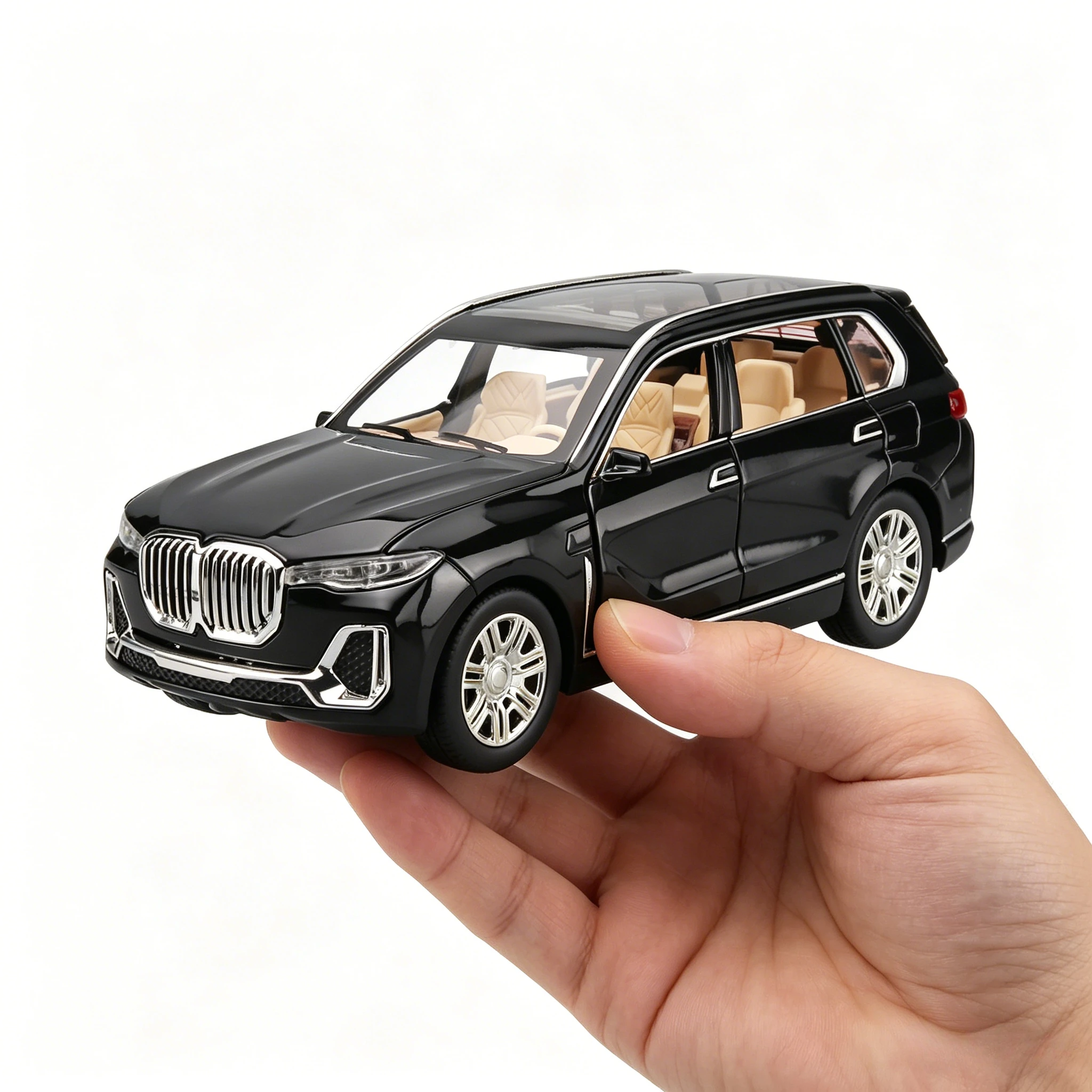 

1:24 X7 Miniature Toy Model Cars Alloy Diecast Sound Light Pull Back Rubber Tires SUV Ornament Vehicles for Boys
