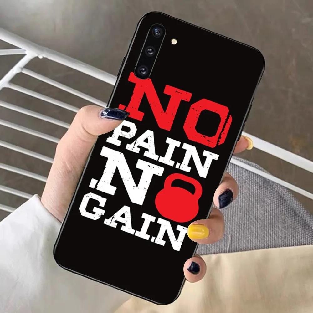 No Pain No Gain Gym Fitness Phone Case For Samsung Note 8 9 10 20 pro plus lite M 10 11 20 30 21 31 51 A 21 22 42 02 03