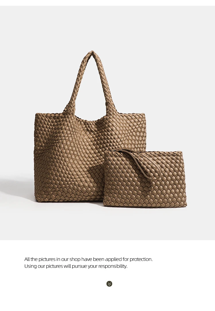 Hochwertige Handgewebte Nylon-Schultertasche mit Großer Kapazität für Damen, Hochwertiges Design, Luxuriöse Verarbeitung, Modische Damenhandtasche – Detail 12