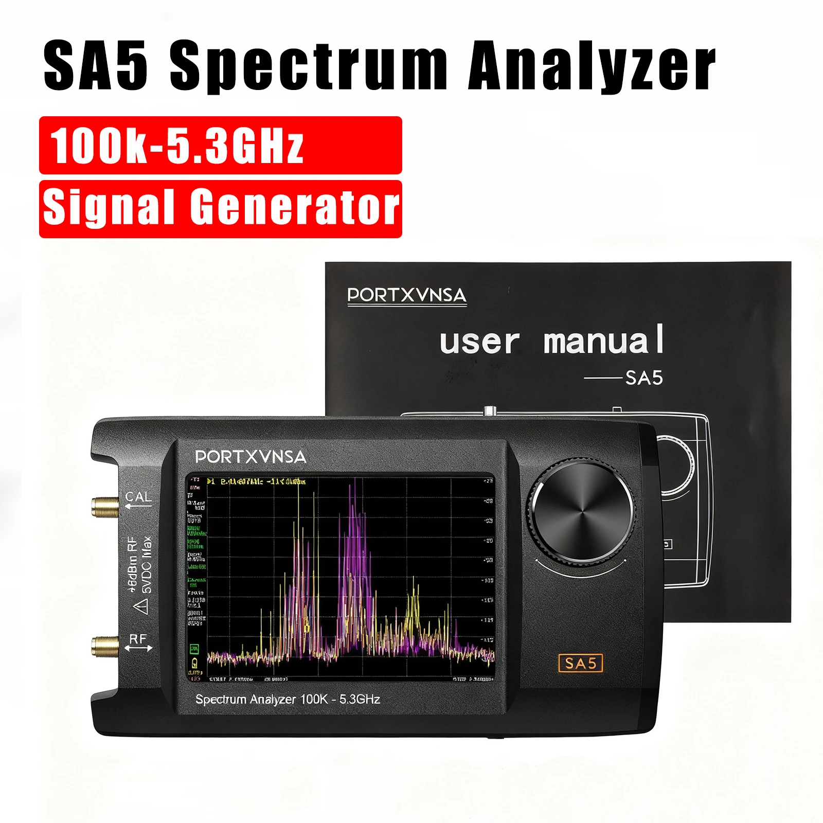 SA5 2-in-1 Handheld Spectrum   Generator 100k-5.3GHz Portable Spectrum  with 32GB Memory  5000mAh