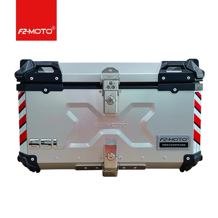 

Modification Private Brand 65L Silver F2-MOTO Tail Boxes Motorcycle Eva Lining Aluminum Top Box