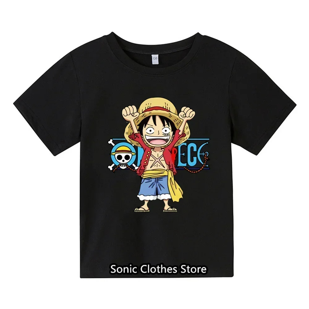 2024 New Cartoon Anime Printed Children's T-shirt 3-14 Year Old Summer Boys and Girls Fashion Casual Short Sleeves