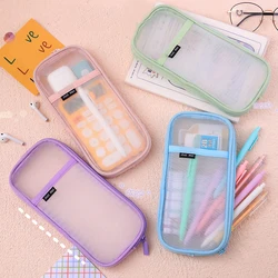 Transparent Women Makeup Bag Mesh Makeup Case Organizer Korean Cosmetic Bags Travel portable Toiletry Bag Zipper Beauty Case