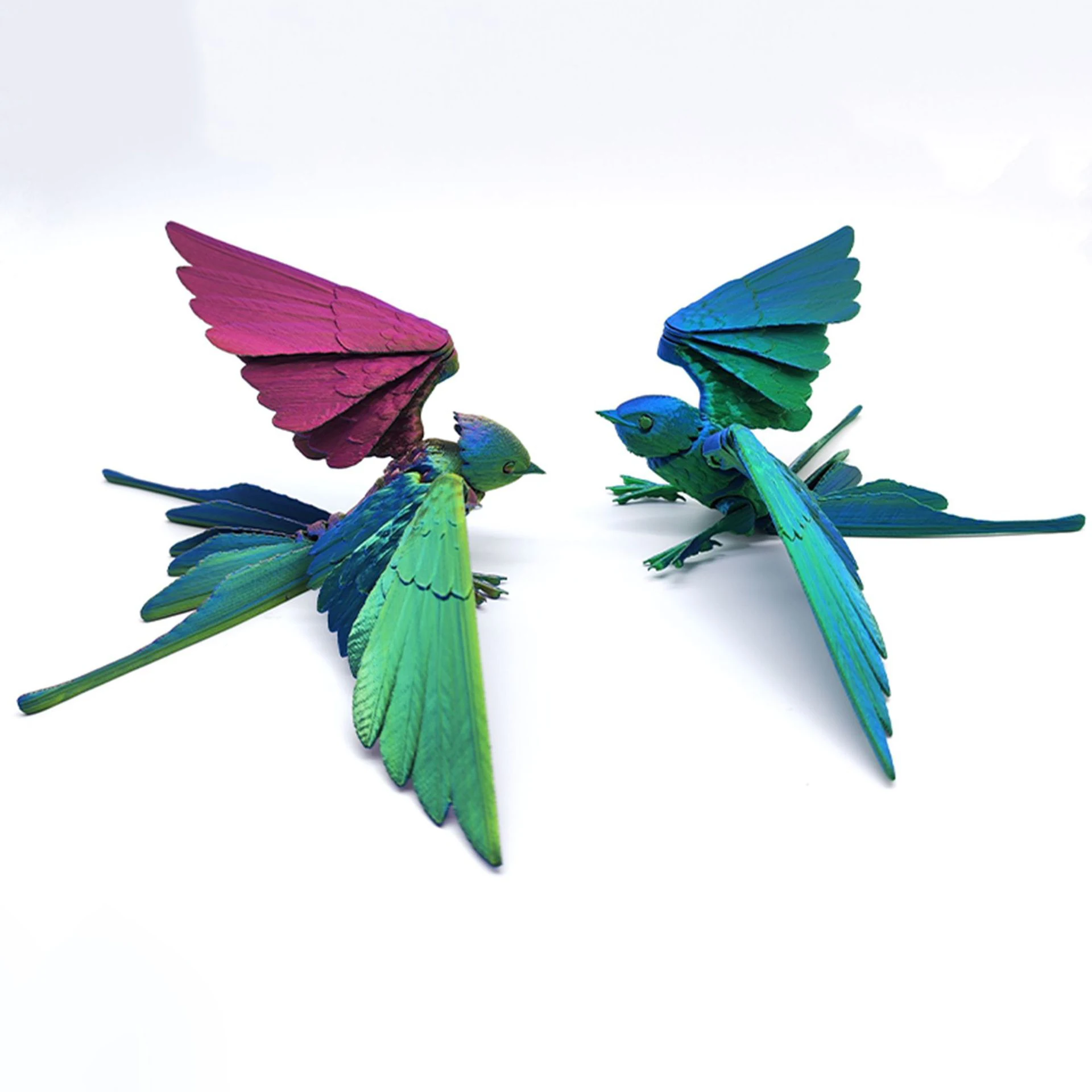 28,5 cm Stampa 3D Giocattolo di rondine con giunti Modello di uccello Sfumatura di colore Pioggia Rondine Bellissimi ornamenti Decorativi Regalo per bambini