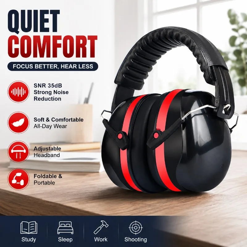 

Noise Cancelling Ear Muffs Block Ambient Noises for Dorm Study Daily Sleep Drumming Practice and Industrial Labor Protection