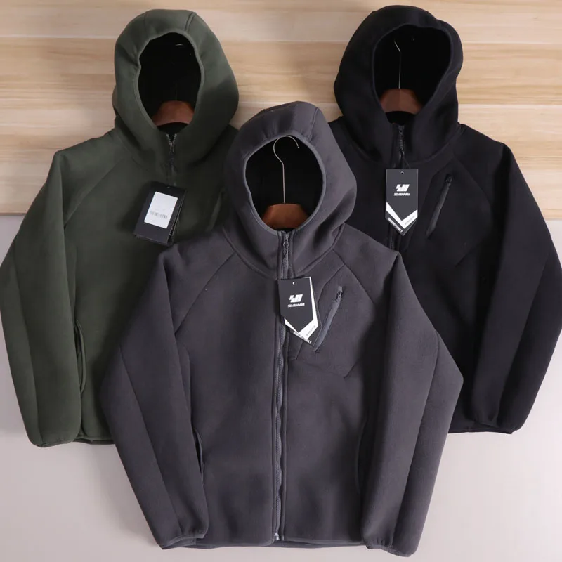

Уличная тяжелая двусторонняя ветрозащитная теплая мужская куртка с капюшоном Fce, свободная толстовка с капюшоном, подставка на молнии...