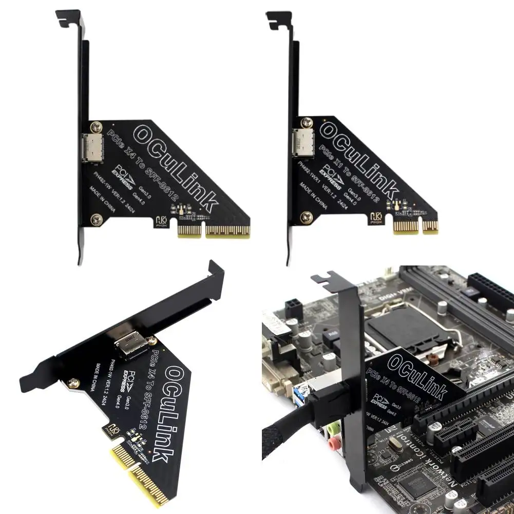 

PCIe To SFF 8611&8612 Adapter Card PCIe 4.0X4/X1 To Oculink Adapter PCIe OCuLink SFF-8612 Adapter Card for Os/Windows/Linux