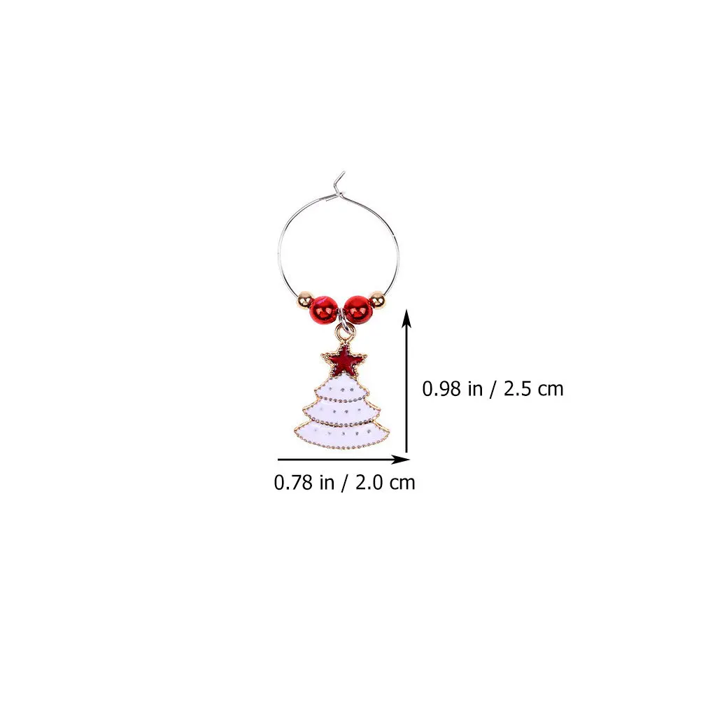 18Pcs Christmas Wine Glass Charms Decorative Tags Perfect Party Drink Markers Xmas Glass Identifier Rings Identify Label Rings